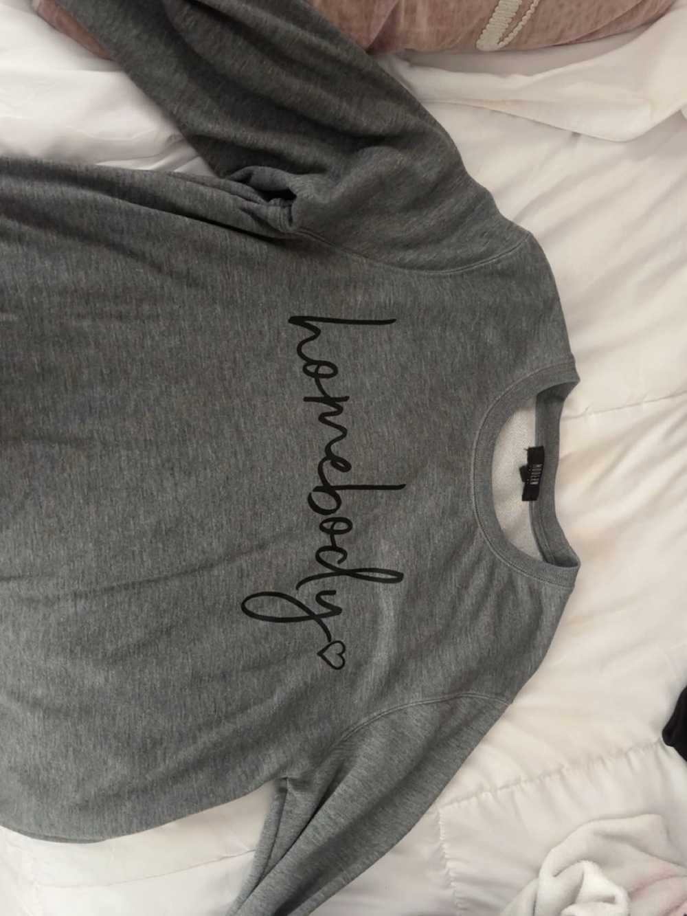 Crewneck Sweatshirt with Script Logo - Gray